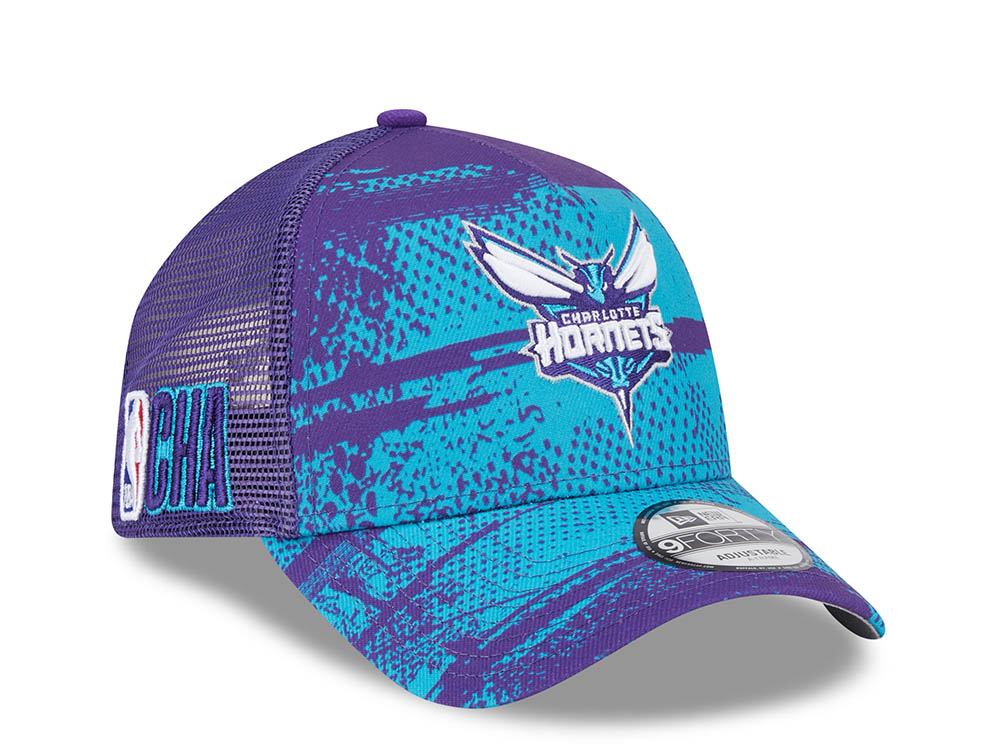 New Era Charlotte Hornets NBA Tip Off 2024 Trucker 9Forty A Frame Snapback Cap