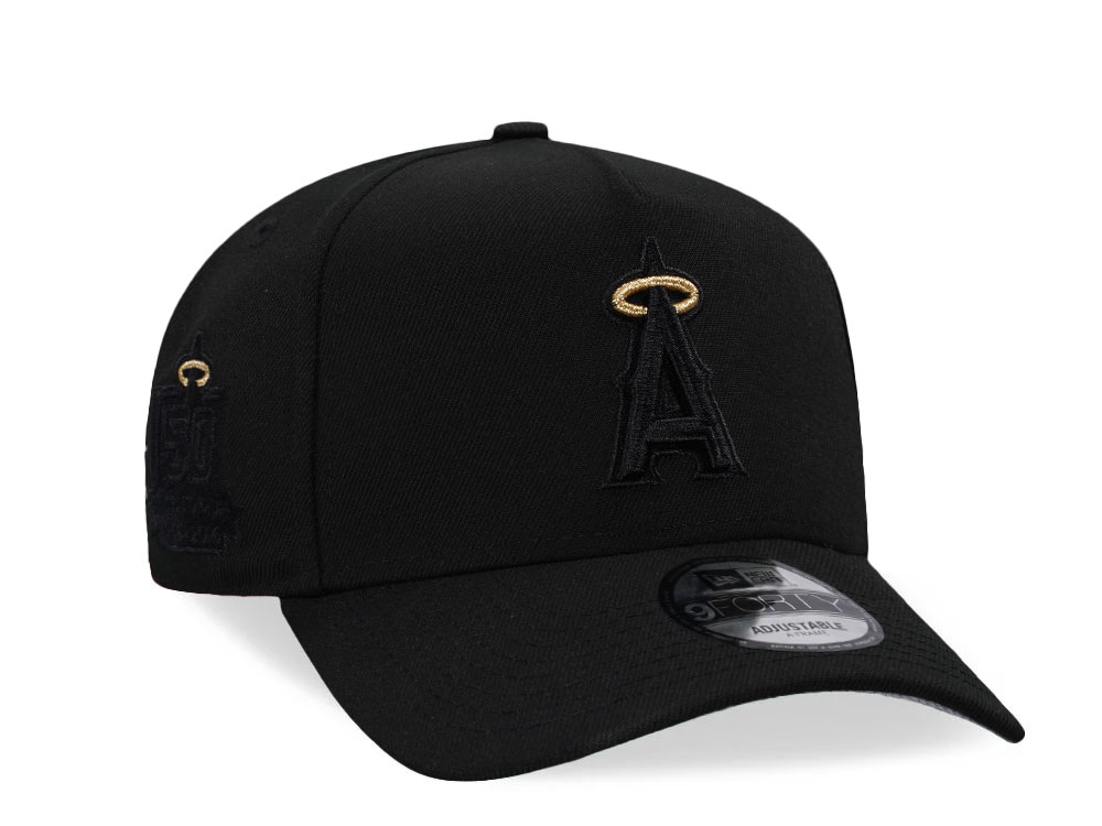 New Era Anaheim Angels Gold Black Classic 9Forty A Frame Snapback Hat