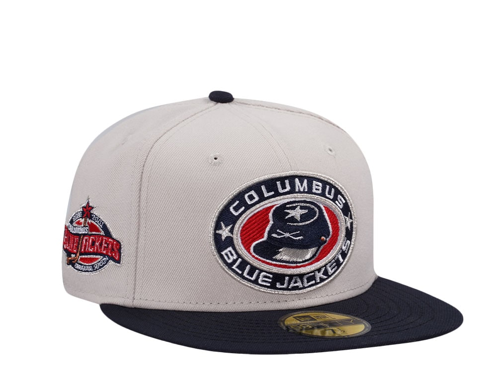 New Era Columbus Blue Jackets Inaugural Season Stone Two Tone Edition 59Fifty Fitted Cap