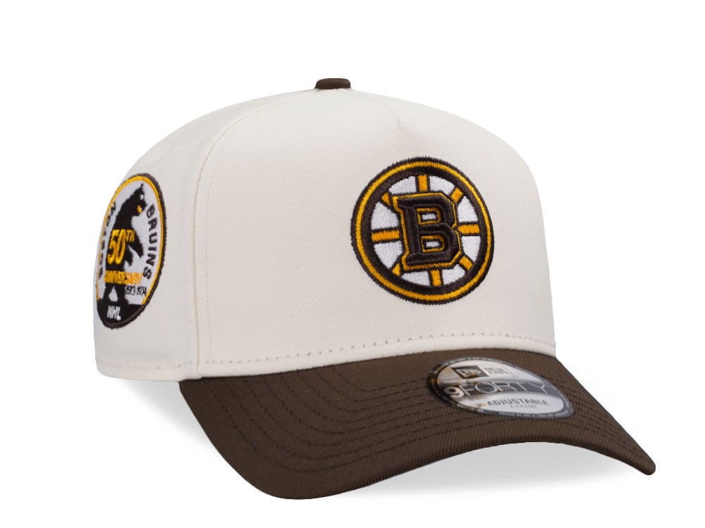 New Era Boston Bruins 50th Anniversary Chrome Two Tone Edition 9Forty A Frame Snapback Cap