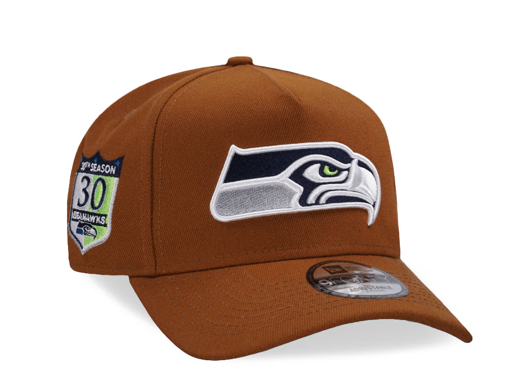 New Era Seattle Seahawks 30th Season Edition Brown 9Forty A Frame Snapback Cap